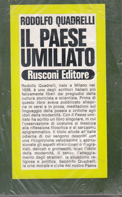 LS- IL PAESE UMILIATO SIGILLATO - QUADRELLI - RUSCONI --- 1973 - B - ZFS15