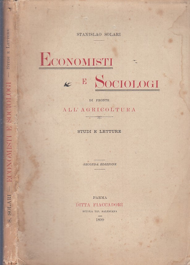LH- ECONOMISTI E SOCIOLOGI - STANISLAO FERRARI - FIACCADORI --- 1899 - B- XFS66