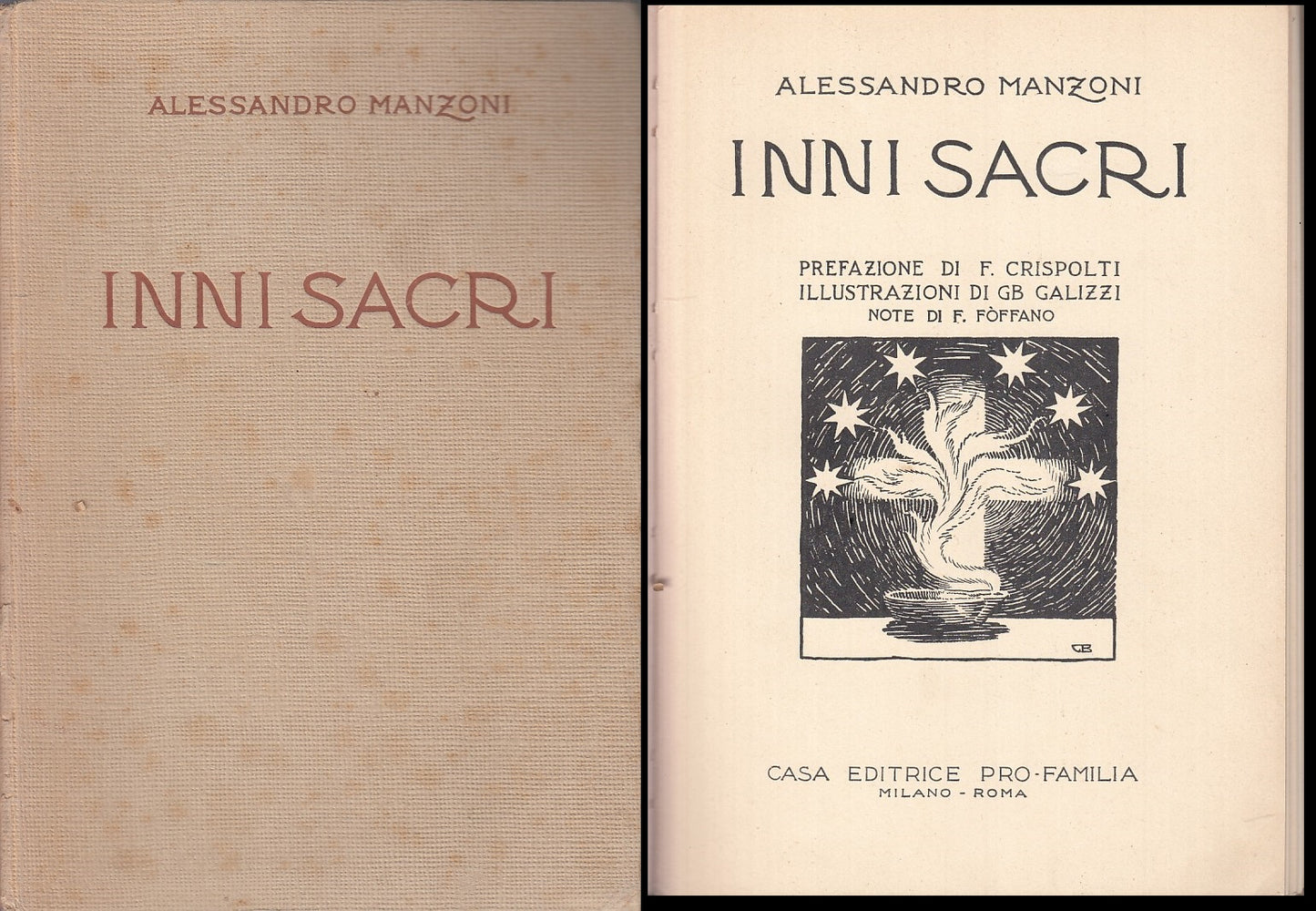LN- INNI SACRI - ALESSANDRO MANZONI CRISPOLTI - PRO FAMILIA - 1937 --- C- XFS66