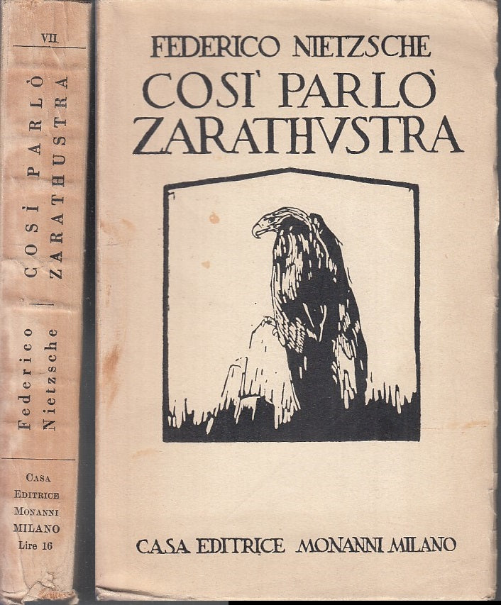 LS- COSI' PARLO' ZARATHUSTRA - FEDERICO NIETZSCHE - MONANNI --- 1927 - B- XFS66