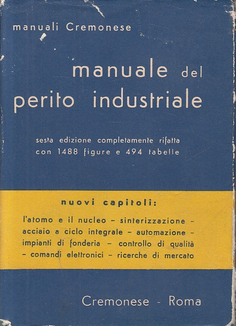 LZ- MANUALE DEL PERITO INDUSTRIALE -- CREMONESE - MANUALI -- 1969 - CS - YFS497