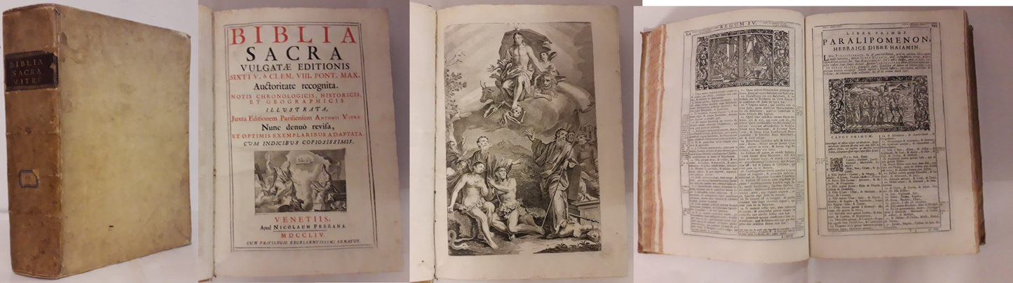 LH- BIBLIA SACRA VITRE' VULGATAE EDITIONIS-- NICOLAUM PEZZANA--- 1754- C-ZFS319