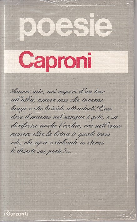 LN- POESIE SIGILLATO - GIORGIO CAPRONI - GARZANTI --- 1976 - B - ZFS478