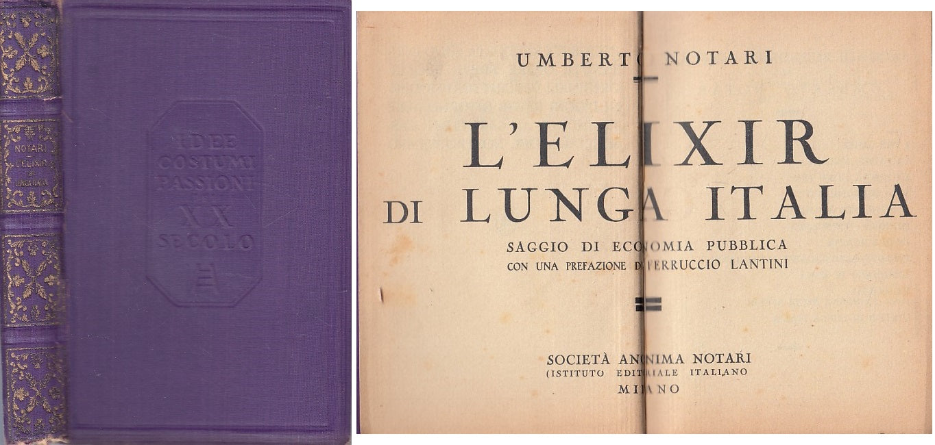 LS- ELIXIR DI LUNGA ITALIA SAGGIO ECONOMIA PUBBLICA-- MILANO--- 1900- C - ZFS451