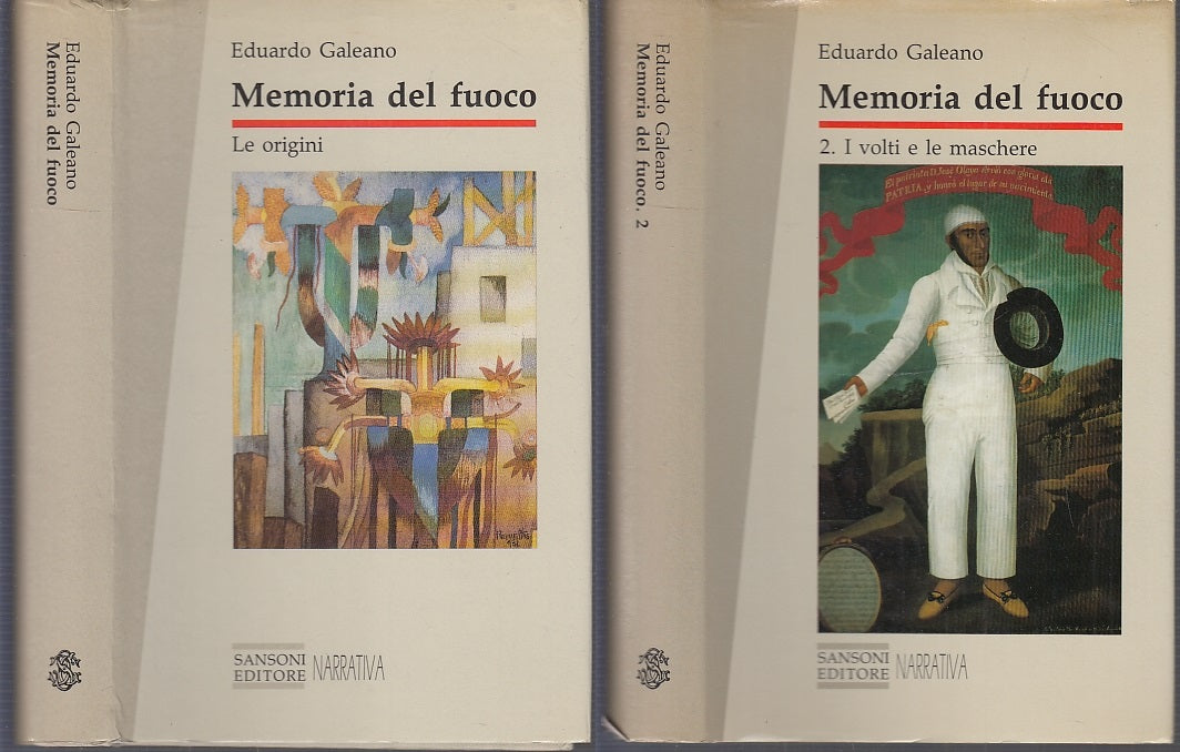 LN- MEMORIA DEL FUOCO 2 VOLUMI ORIGINI - GALEANO - SANSONI --- 1989 - CS- XFS63