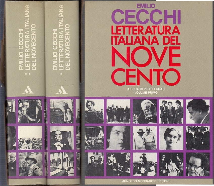 LN- LA LETTERATURA ITALIANA DEL NOVECENTO 2 VOLUMI - CECCHI ---- 1972- CS- XFS41