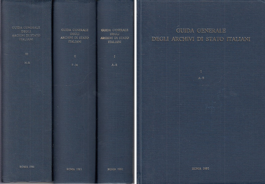 LZ- GUIDA GENERALE DEGLI ARCHIVI DI STATO ITALIANI 3 VOLUMI----- 1981- C- YFS524