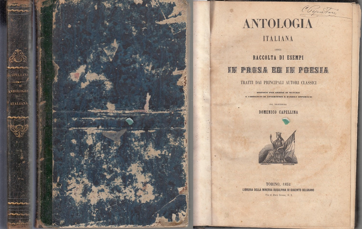 LN- ANTOLOGIA ITALIANA PROSA POESIA - DOMENICO CAPELLINA ---- 1852 - C- XFS78