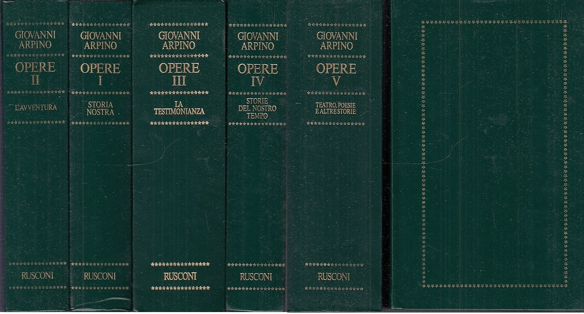 LN- OPERE 5 VOLUMI - GIOVANNI ARPINO - RUSCONI -- 1a ED.- 1991- C- XFS37