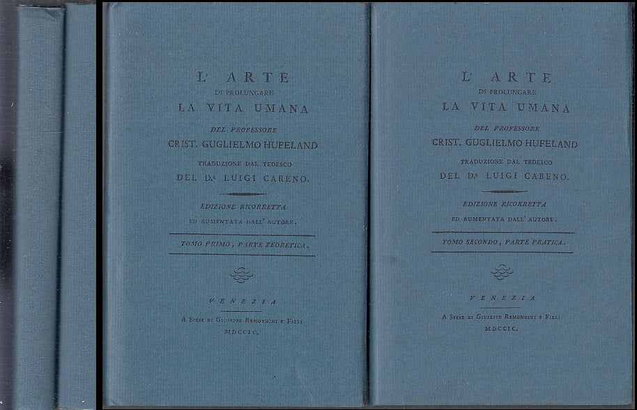 LS- L'ARTE DA PROLUNGARE LA VITA UMANA ANASTATICA - HUFELAND---- 1799- CS- XFS82