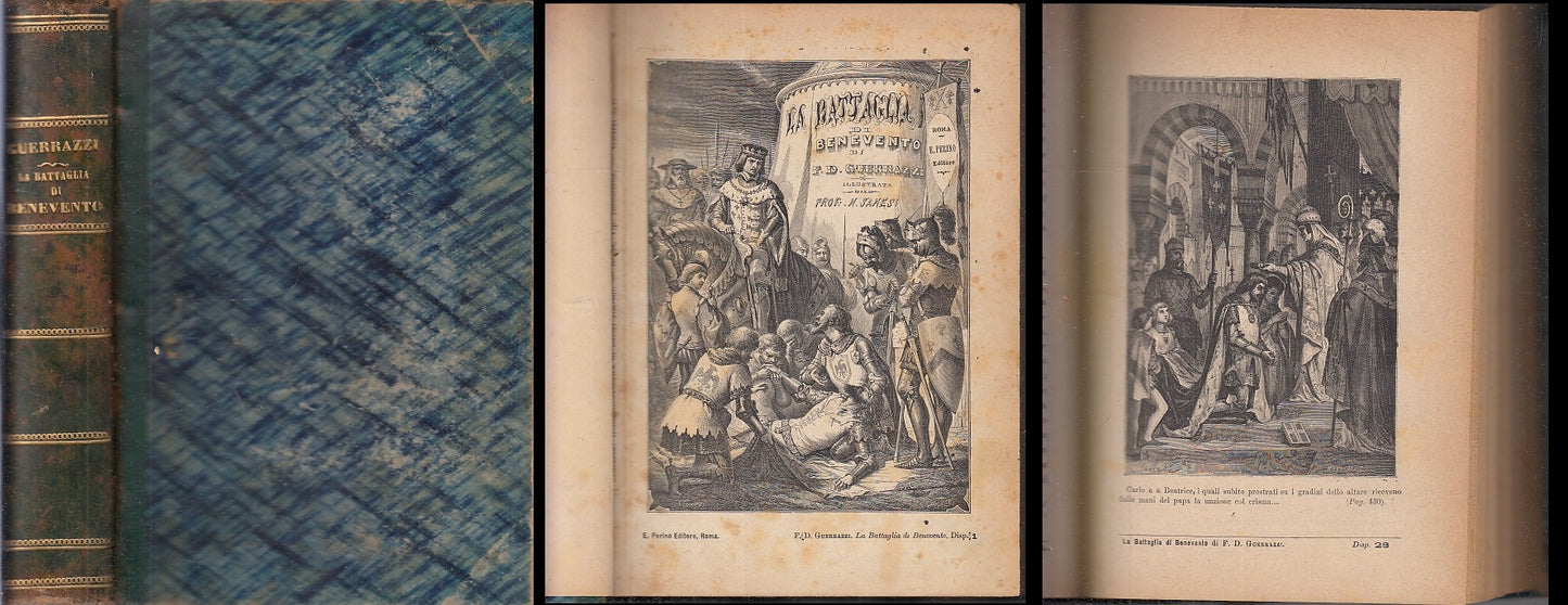 LN- LA BATTAGLIA DI BENEVENTO ILLUSTRATO - GUERRAZZI - PERINO --- 1882- C- XFS84