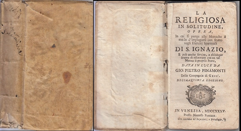 LH- LA RELIGIOSA IN SOLITUDINE SETTECENTINA- PINAMONTI- PEZZANA--- 1735- C-XFS81