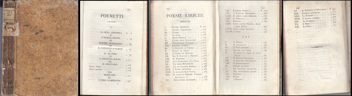 LH- OPERE POEMETTI POESIE ODI - GIAMBATTISTA DE VELO - BOLZANA--- 1812- C- XFS74
