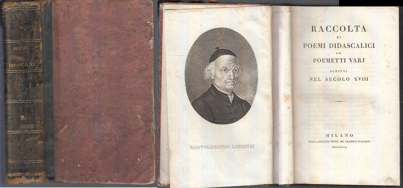 LH- POEMI DIDASCALICI POEMETTI SECOLO XVIII - FRUGONI LORENZI--- 1828- C- XFS71