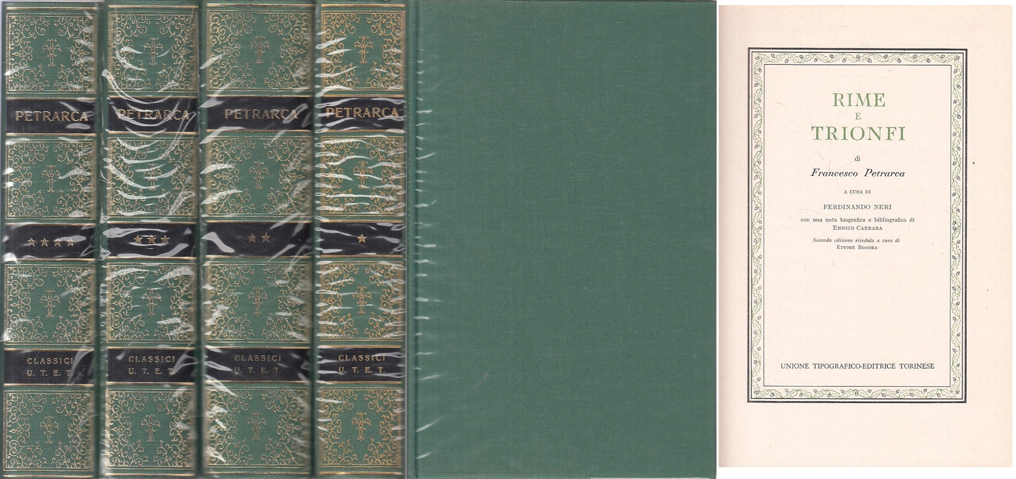 LN- RIME TRIONFI 4 VOLL.- PETRARCA- UTET- CLASSICI ITALIANI-- 1974 - CS - ZFS306