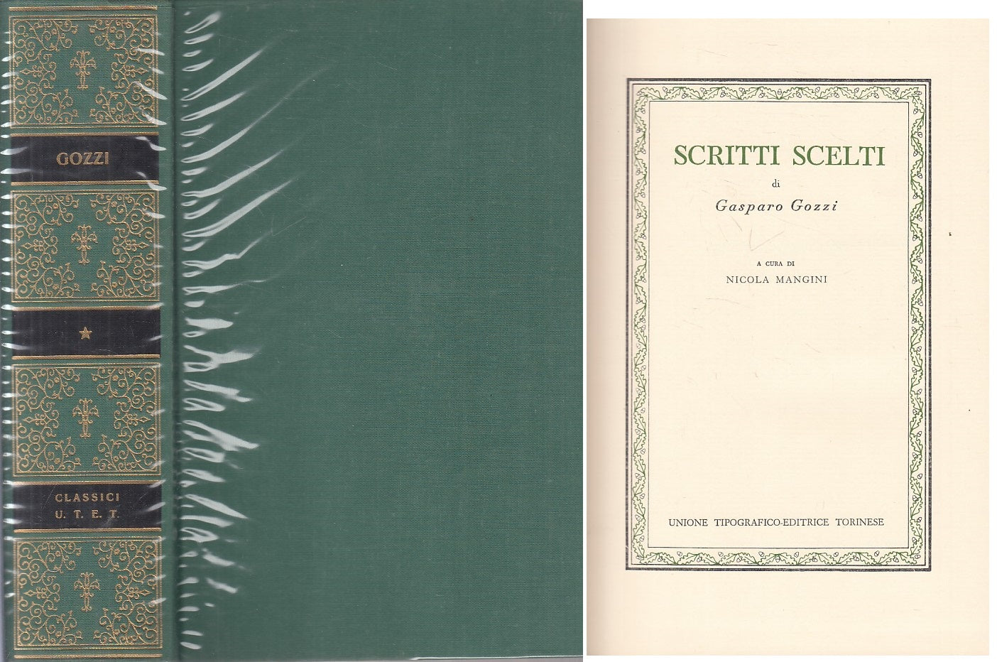 LN- SCRITTI SCELTI - GOZZI - UTET - CLASSICI ITALIANI -- 1976 - CS - XFS