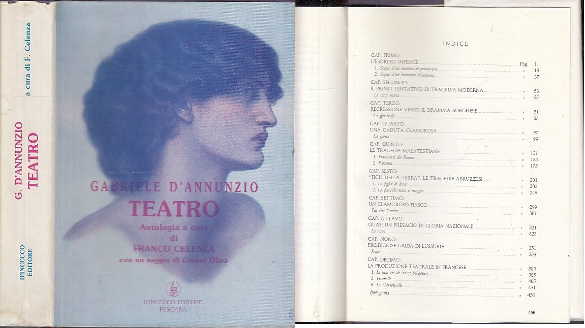 LN- TEATRO ANTOLOGIA- GABRIELE D'ANNUNZIO- D'INCECCO-- 1a ED.- 16988- CS- XFS90