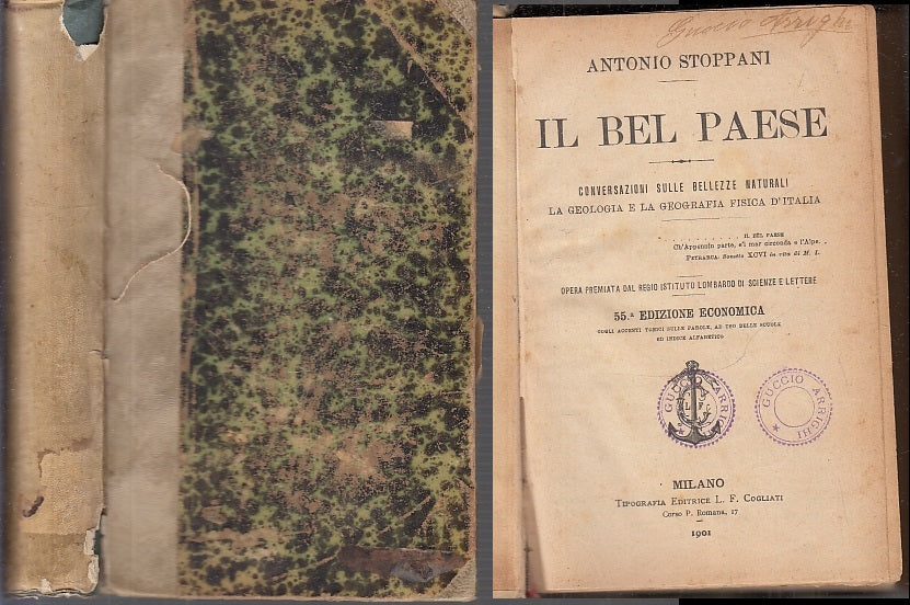 LN- IL BEL PAESE BELLEZZE NATURALI- ANTONIO STOPPANI- COGLIATI--- 1901- C- XFS91