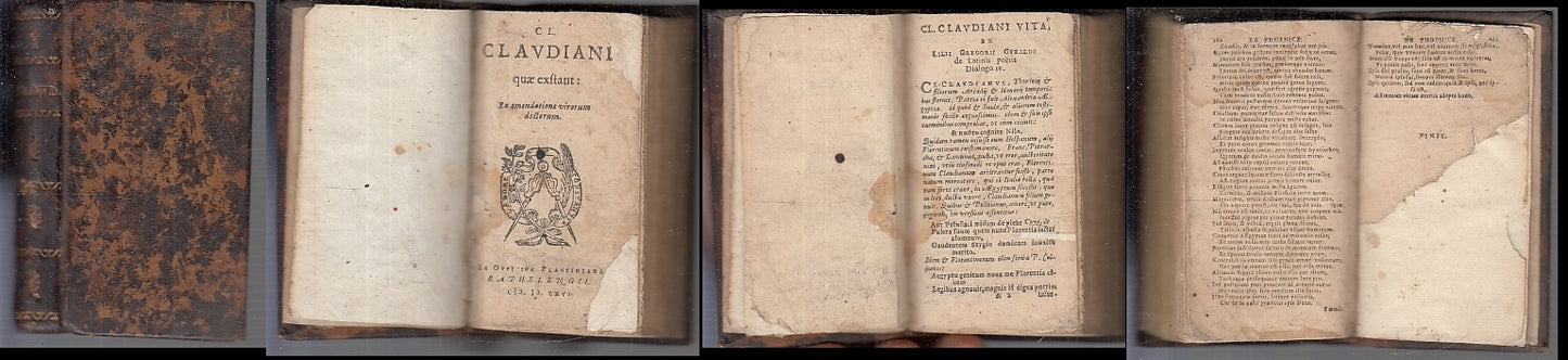 LH- CLAUDIANI QUAE EXSTANT SEICENTINA -- OFFICINA PLANTINIANA --- 1616- C- XFS91