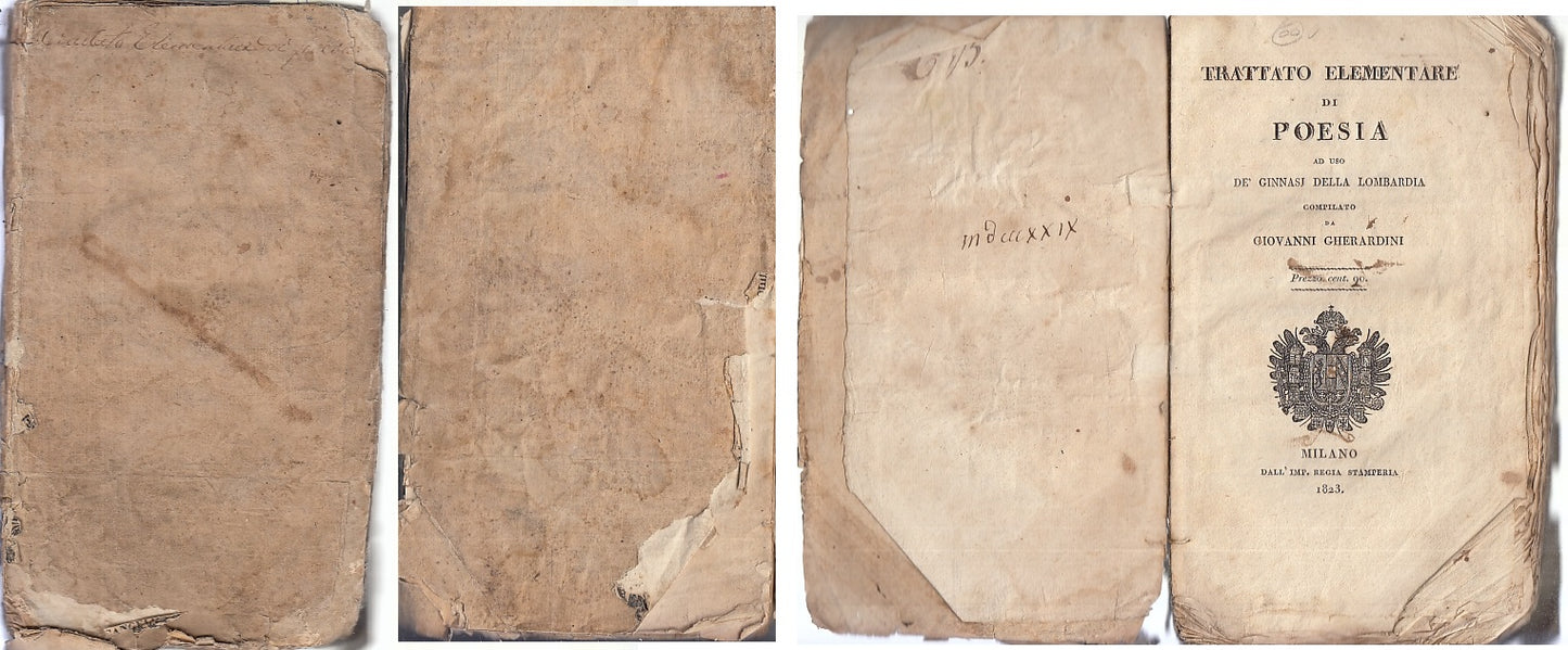 LN- TRATTATO ELEMENTARE DI POESIA - GHERARDINI- REGIA STAMPERIA--- 1823-- XFS143