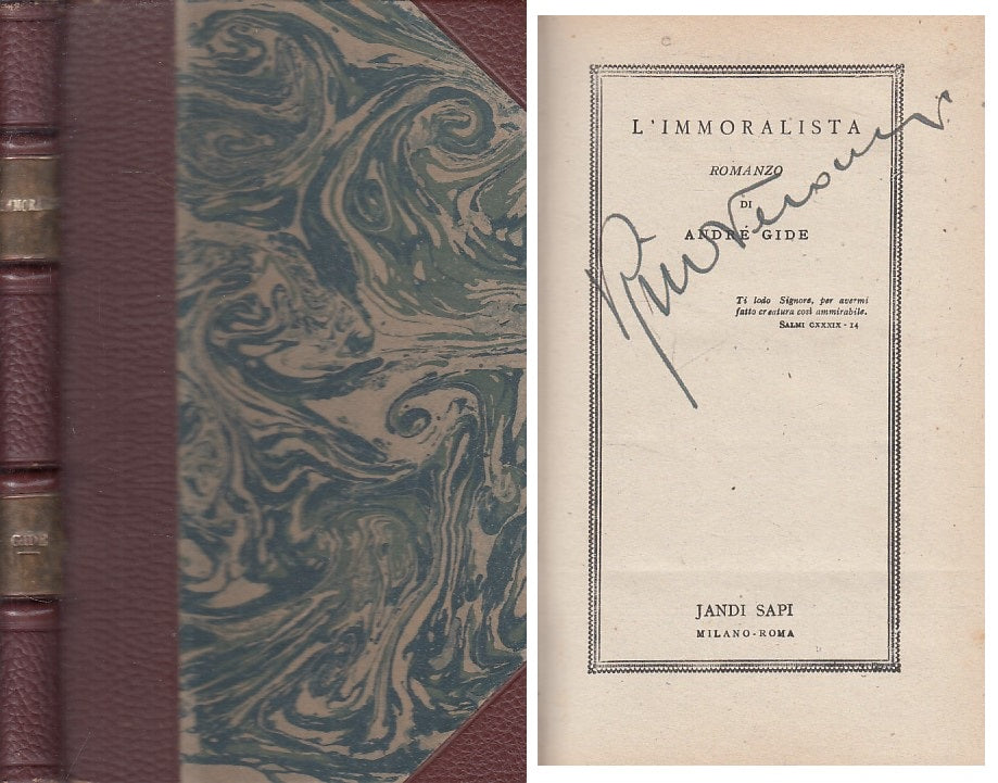 LN- L'IMMORALISTA - ANDRE GIDE - SAPI MILANO --- 1945 - C - ZFS639