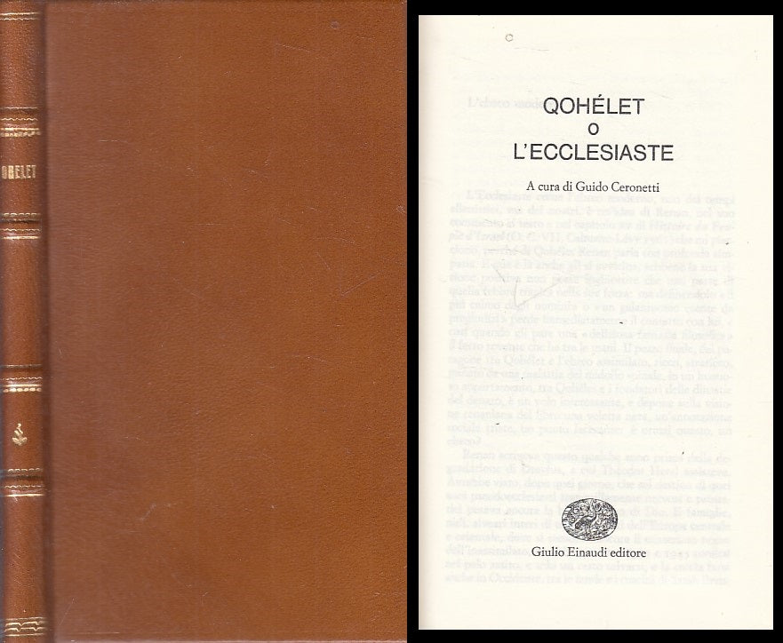LS- QOHELET O L'ECCLESIASTE - CERONETTI - EINAUDI --- 1980 - C - ZFS639
