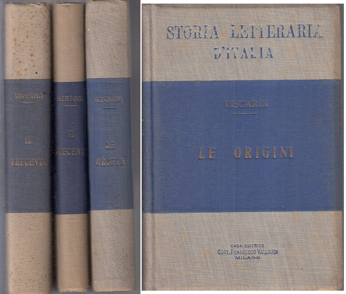 LN- STORIA LETTERARIA D'ITALIA (3 VOLUMI) -- VALLARDI --- 1934 - C - YDS358