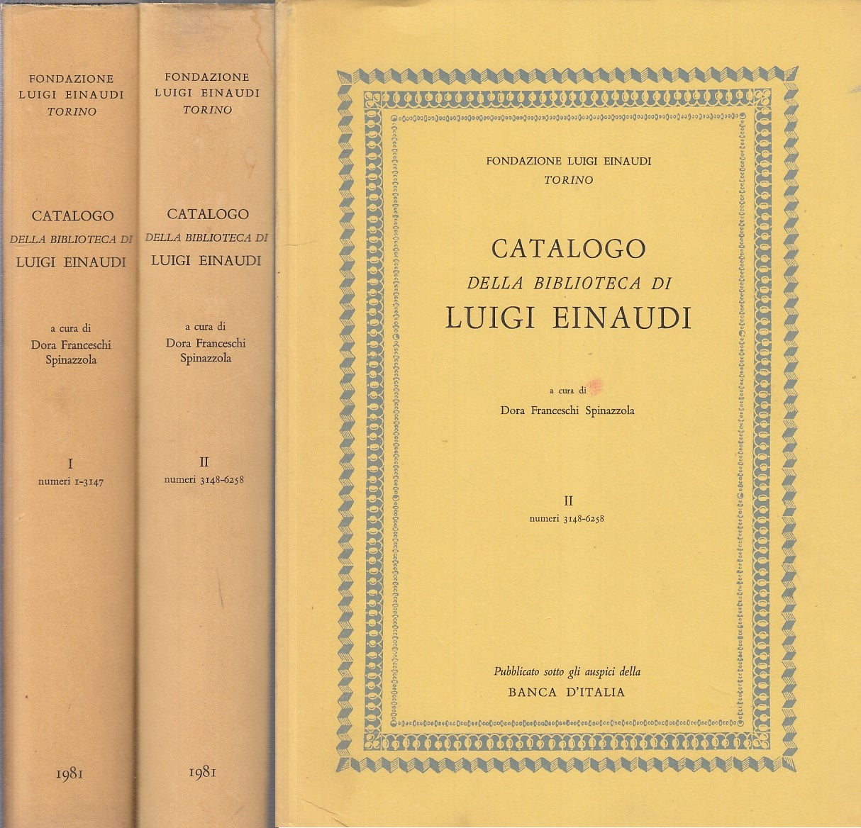 LZ- CATALOGO BIBLIOTECA LUIGI EINAUDI VOL I E II-- EINAUDI--- 1981- CS- YFS738