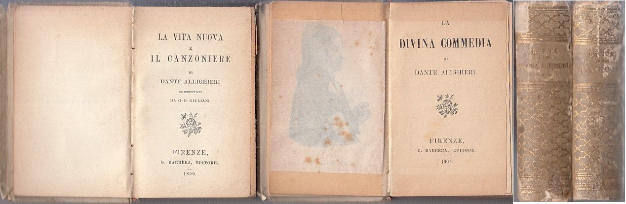 LN- DIVINA COMMEDIA_VITA NUOVA_CANZONIERE- ALIGHIERI- BARBERA--- 1899- C - ZFS30