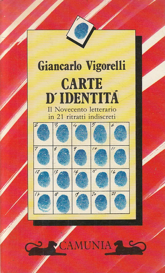 LS- CARTE D'IDENTITA' IL NOVECENTO - VIGORELLI - CAMUNIA --- 1989 - B - ZFS42