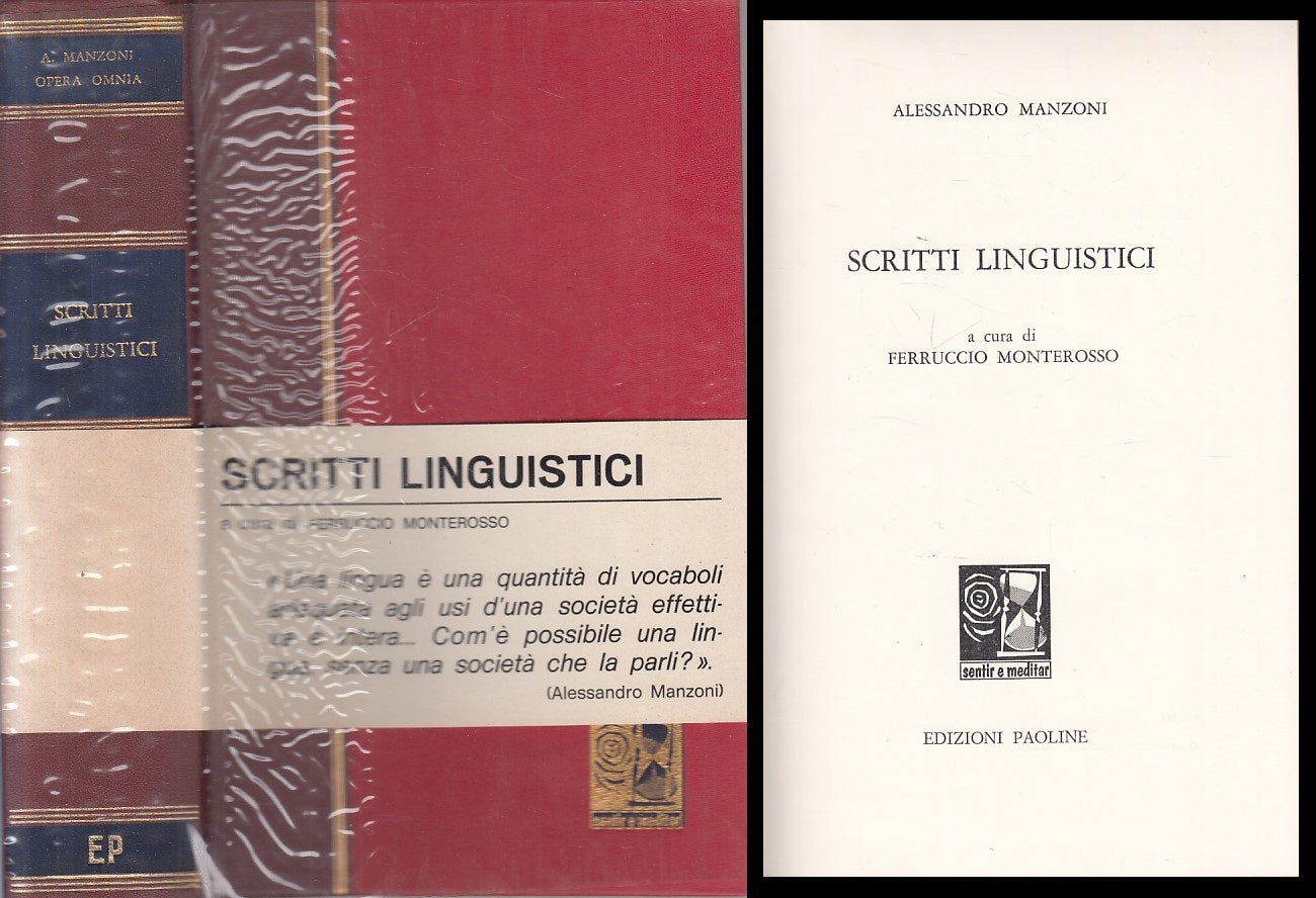 LN- SCRITTI LINGUISTICI - MANZONI - PAOLINE - OPERA OMNIA -- 1972 - CS - ZFS199