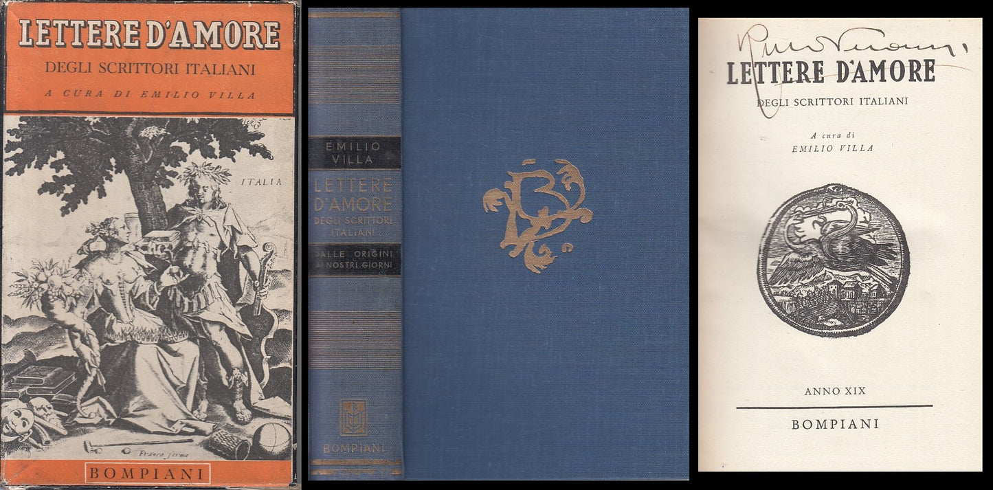 LS- LETTERE D'AMORE SCRITTORI ITALIANI - VILLA - BOMPIANI --- 1940 - C - ZFS199