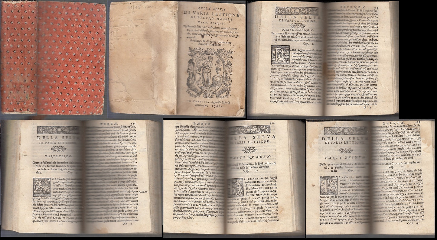 LH- DELLA SELVA VARIA LETTIONE PIETRO MESSIA CINQUECENTINA ----- 1560- B- XFS93