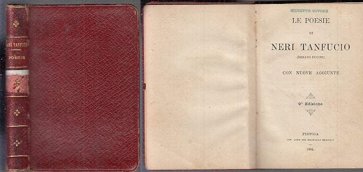 LN- LE POESIE DI NERI TANFUCIO - RENATO FUCINI - PISTOIA --- 1894- C- XFS94