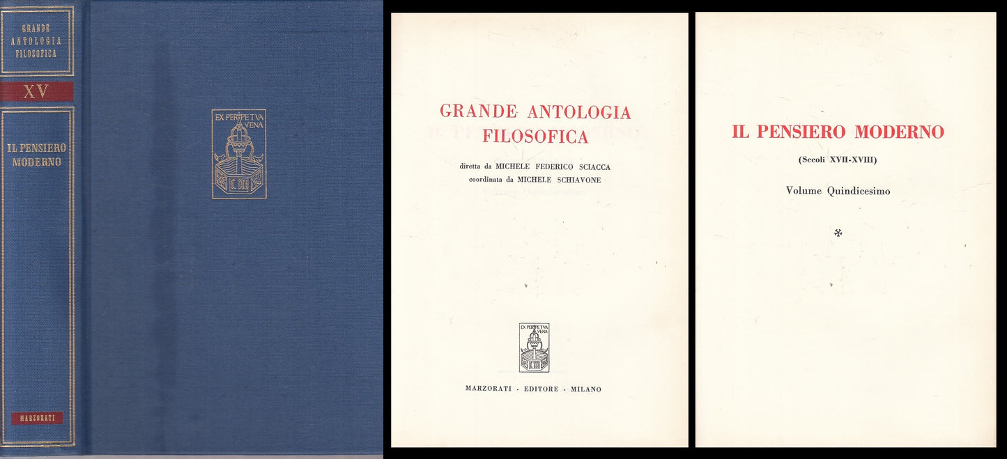 LS- ANTOLOGIA FILOSOFICA 15 PENSIERO MODERNO -- MARZORATI --- 1968 - C - ZFS205
