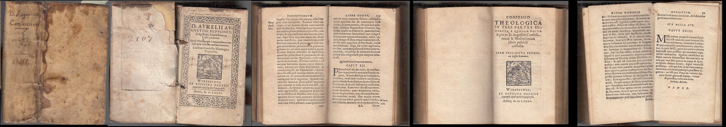 LH- AURELII AUGUSTINI EPISCOPI CONFESSIONUM CINQUECENTINA ----- 1581 - B - XFS45