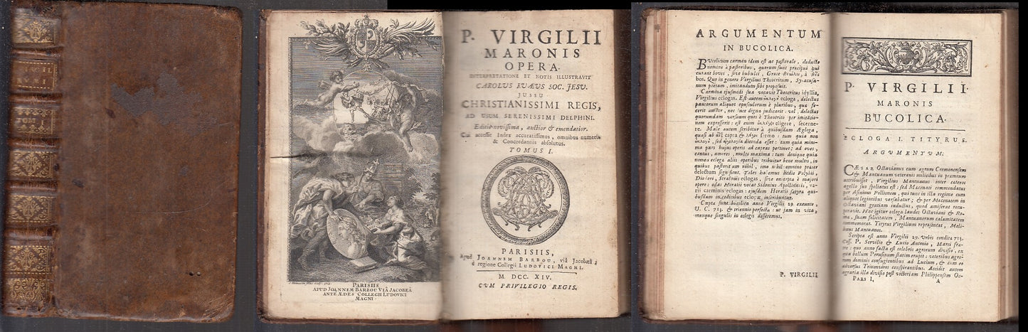 LH- OPERA TOMUS I BUCOLICA GEORGICA SETTECENTINA - VIRGILII---- 1714- C- XFS104
