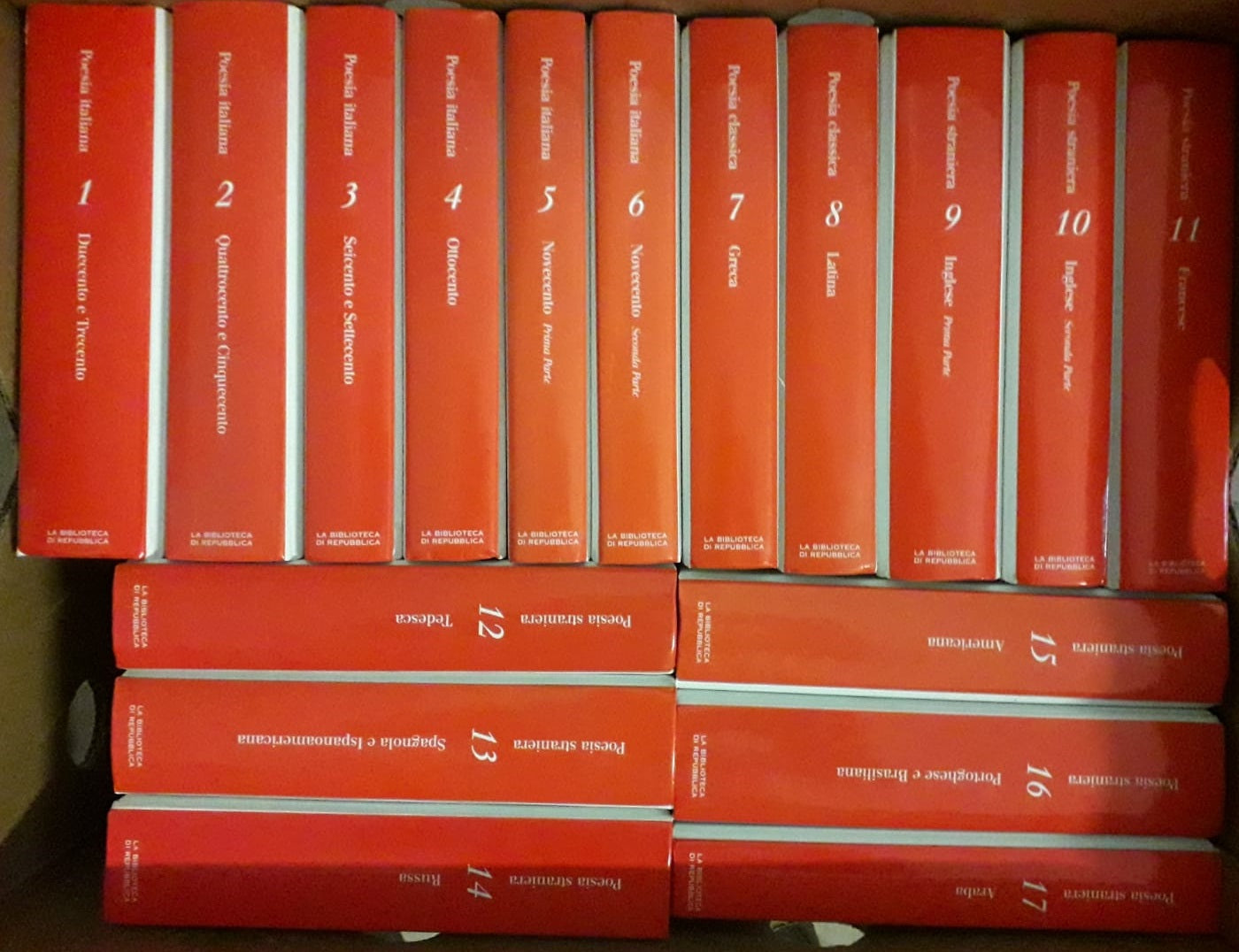 LN- STORIA DELLA POESIA ITALIANA STRANIERA 17 VOLUMI-- REPUBBLICA--- 2004- C-YFS