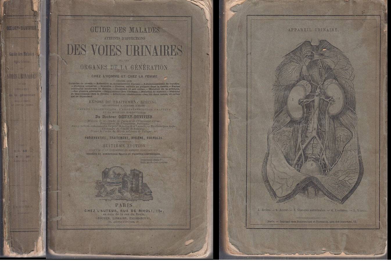 LH- GUIDE DES MALADES VOIES URINARES GENERATION - DUVIVIER ---- 1856 - B - XFS60