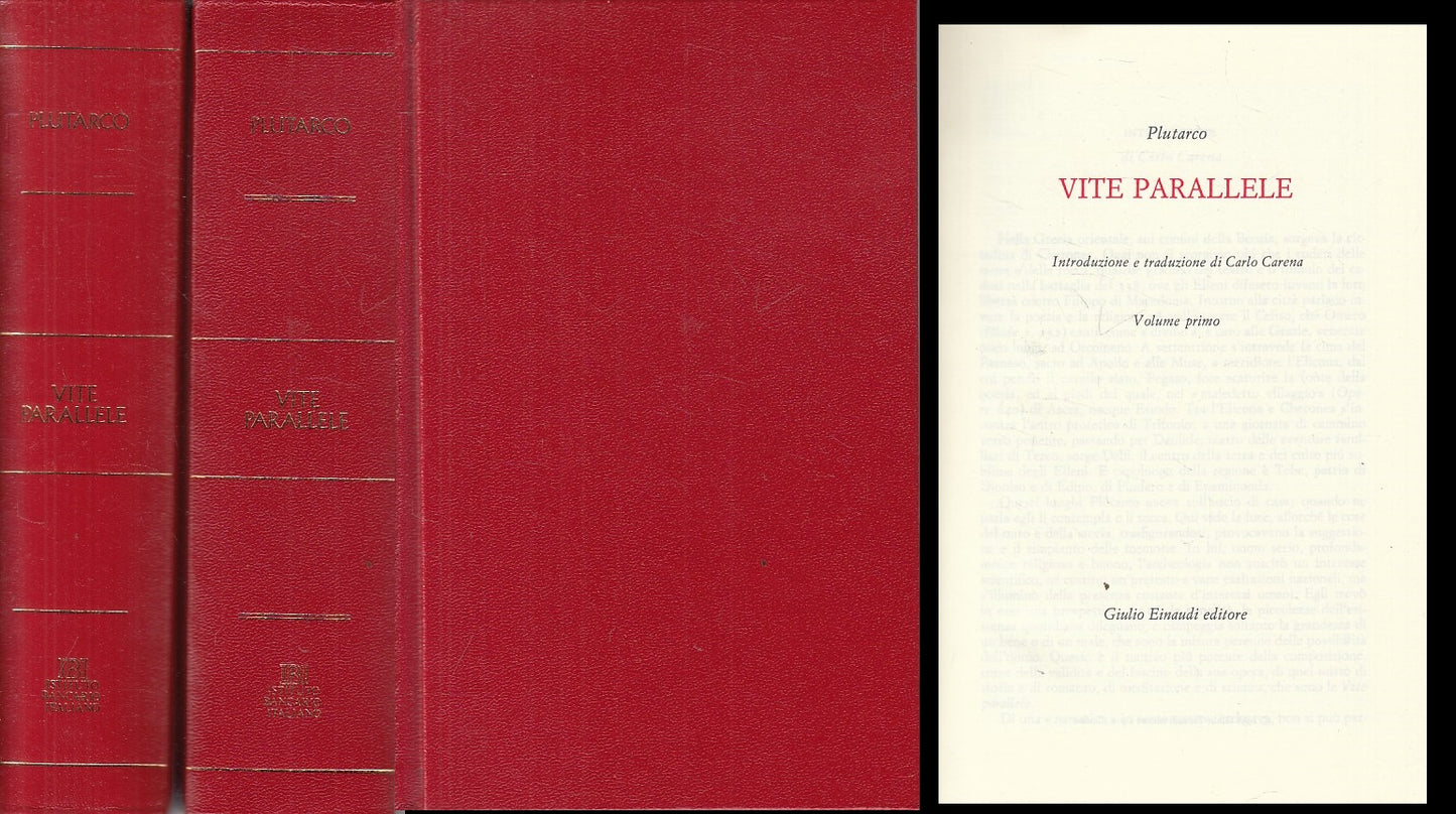 LN- VITE PARALLELE 2 VOLL. - PLUTARCO - EINAUDI - I MILLENNI-- 1988 - C - YFS270