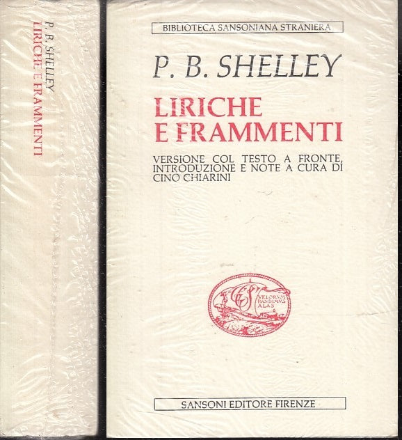 LN- LIRICHE E FRAMMENTI TESTO A FRONTE NUOVO- SHELLEY- SANSONI--- 1984- B- XFS34