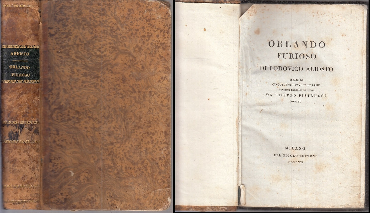 LN- ORLANDO FURIOSO I PISTRUCCI - LODOVICO ARIOSTO - BETTONI--- 1821- C- XFS56