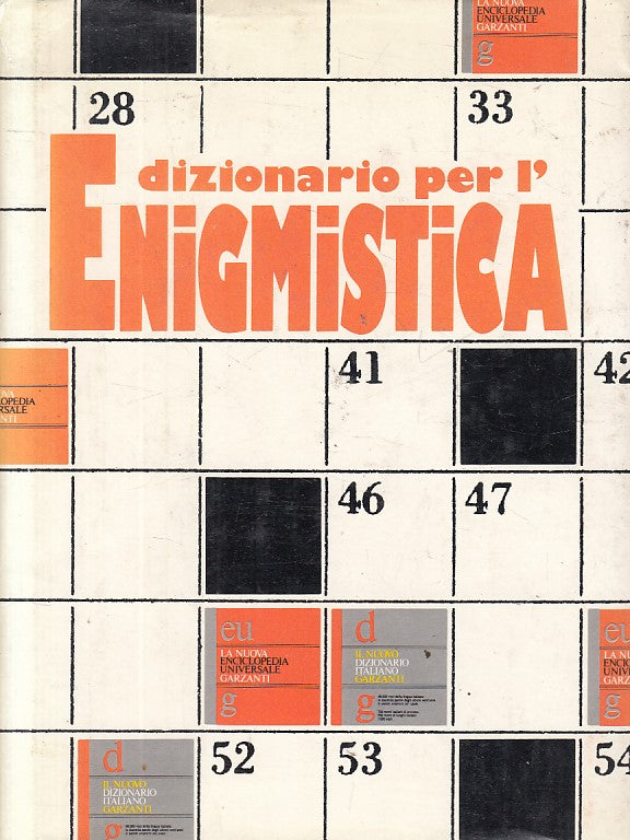 LZ- DIZIONARIO PER L'ENIGMISTICA -- GARZANTI - LE GUIDE -- 1984 - CS - YFS496