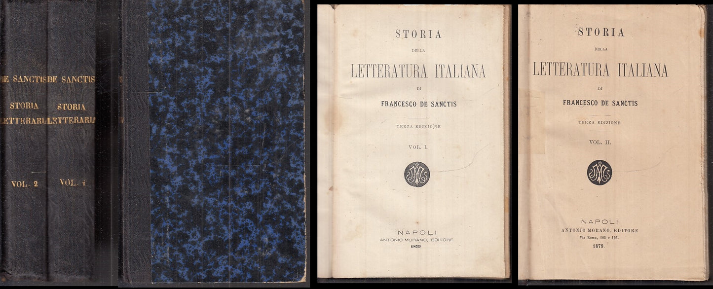 LS- STORIA DELLA LETTERATURA ITALIANA 2 VOLUMI - DE SANCTIS ---- 1879- C- XFS143