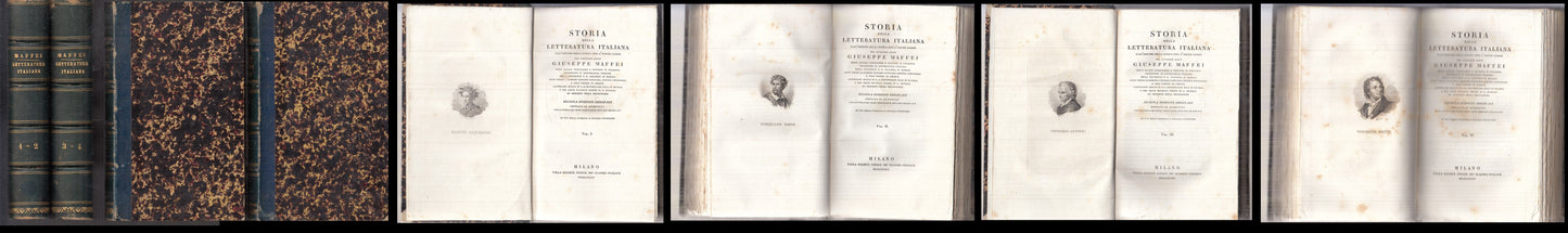 LN- STORIA DELLA LETTERATURA ITALIANA 2 TOMI 4 VOLUMI- MAFFEI---- 1834- C- XFS38