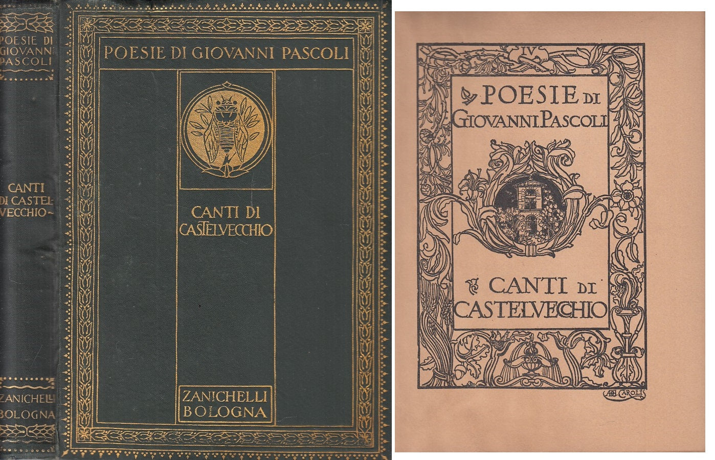 LN- CANTI DI CASTELVECCHIO - PASCOLI - ZANICHELLI - POESIE -- 1926 - C - ZFS74