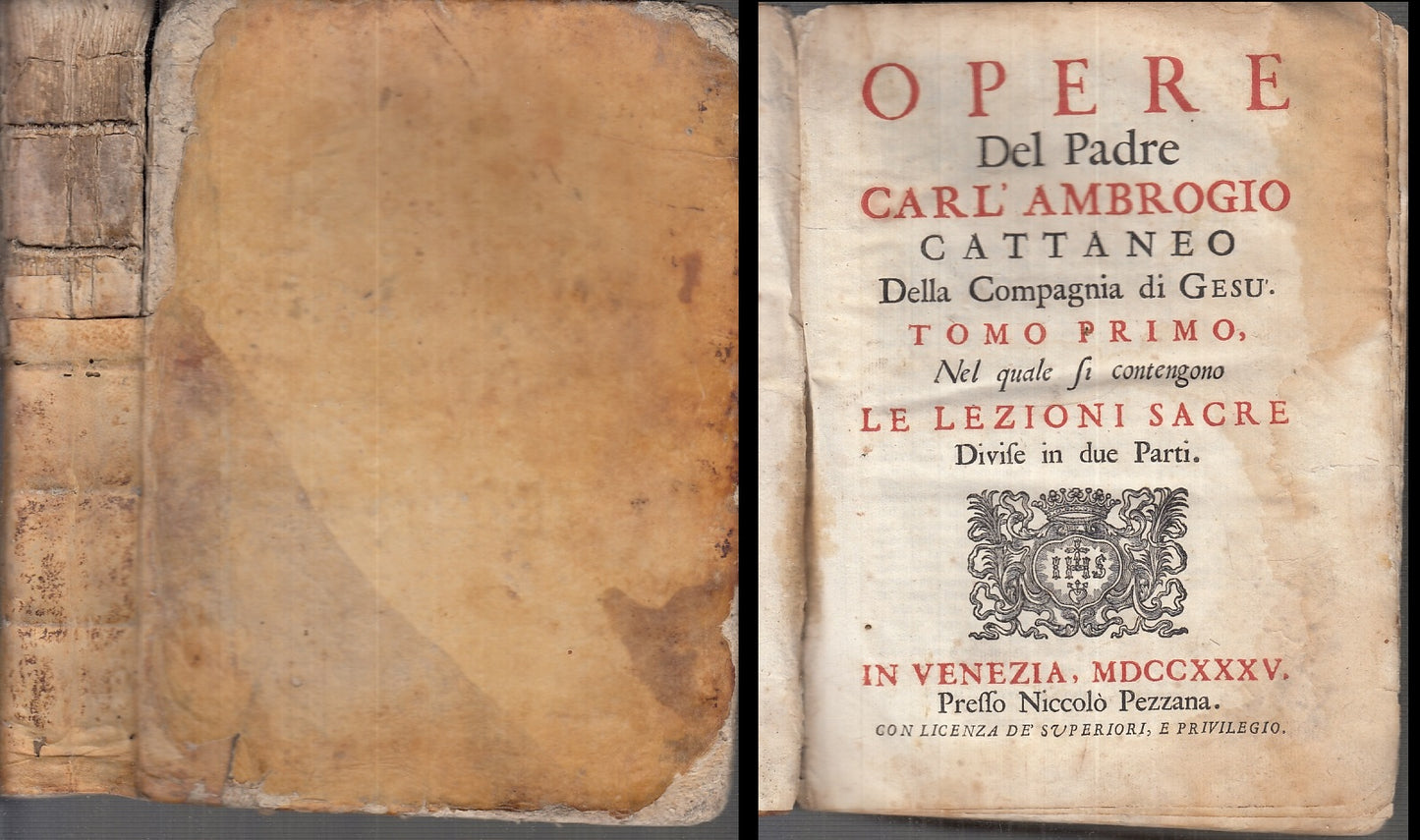 LH- LEZIONI SACRE SETTECENTINA- CARL'AMBROGIO CATTANEO- PEZZANA--- 1735- C-XFS99