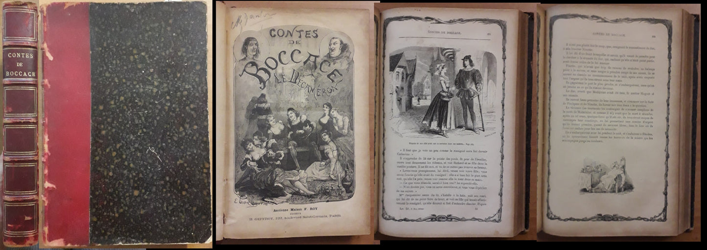 LH- CONTES DE BOCCACE LE DECAMERON ILLUSTRATO -- MAISON F. ROY--- 1890- C-XFS61