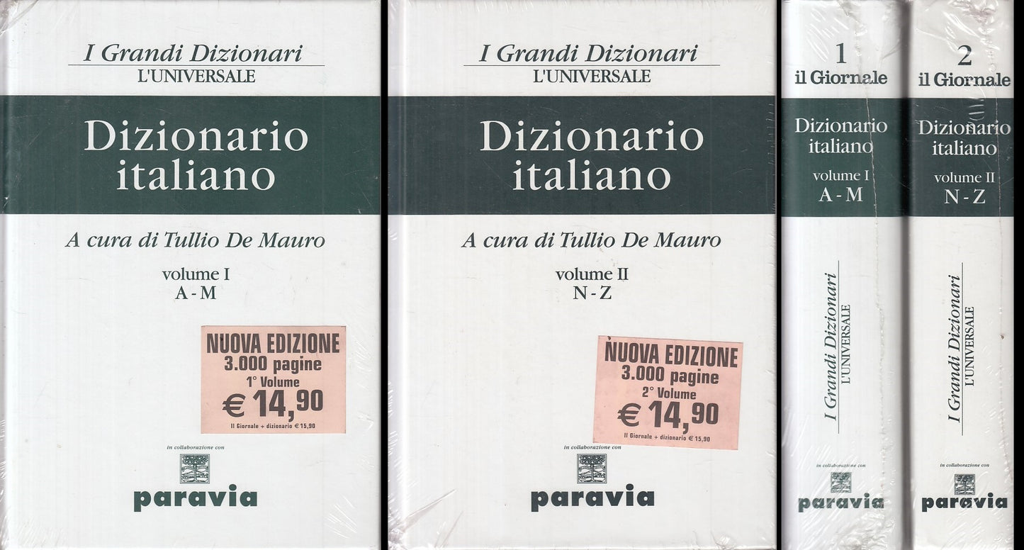 LZ- DIZIONARIO ITALIANO 2 VOLUMI - MAURO - PARAVIA GIORNALE--- 2000 - C - YFS575