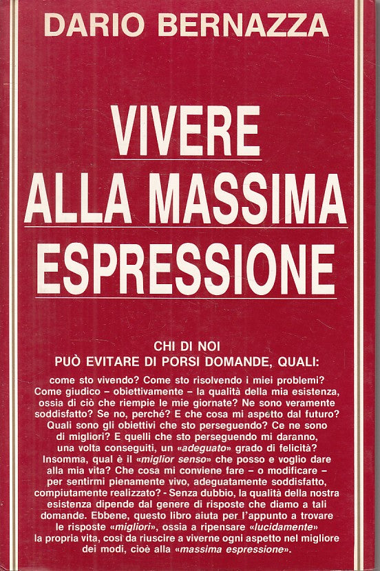 LS- VIVERE ALLA MASSIMA ESPRESSIONE - BERNAZZA - PARTENONE --- 1989 - B - YFS190